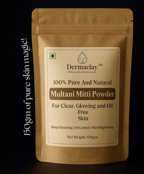 Dermaclay 100% Pure Multani Mitti Powder - Natural Fuller's Earth Clay for Clear, Glowing & Oil-Free Skin (150gm)