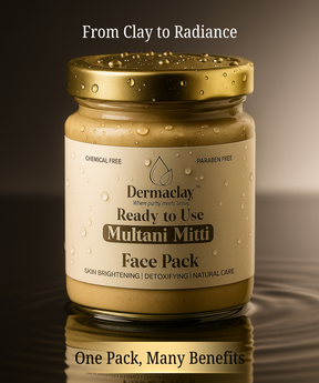 Dermaclay Ready to Use Multani Mitti Face Pack - Chemical & Paraben Free Natural Detoxifying Mask for Instant Glow